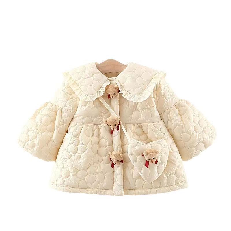 子供服 女の子 ジャケット コート 秋冬 中綿 こども服 キッズコート ベビー キッズ ジュニア 裏起毛 女児 通学 薄手 防寒 長袖 お出かけ おしゃれ 子ども服 上品 可愛い 通学 通園fuzhuang927