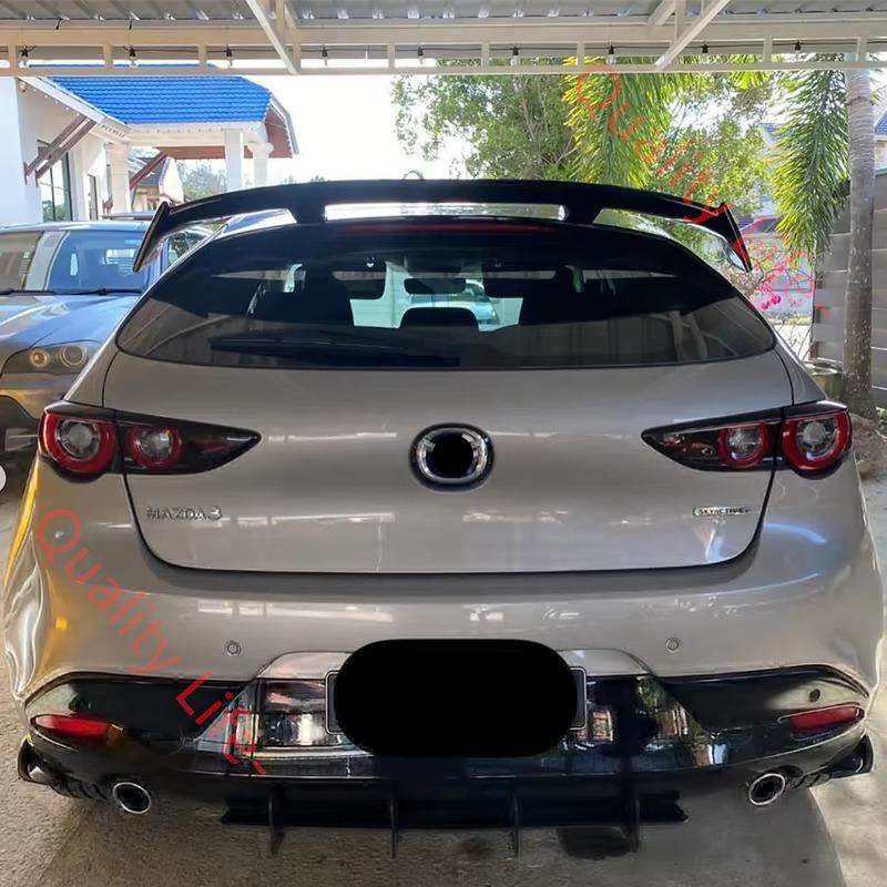 MAZDA3 ファストバック マツダ3 リアスポイラー リアウイング スポイラー エアロ カナード ブラック