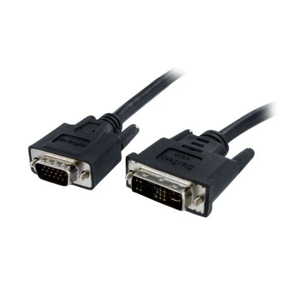 （まとめ）StarTech.com DVI-VGA変換ディスプレイモニターケーブル 2m DVI A-D Sub15ピン オス/オス ブラック DVIVGAMM2M 1本 