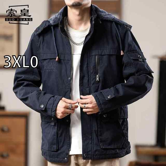 3XL0 秋冬 コーデ メンズ 服 シンプル ファッション オシャレ 大人 かっこいい 大きいサイズ ストリート 紳士服 アメリカン レトロ ジャケット カジュアル ワークジャケット 登山 ウェア