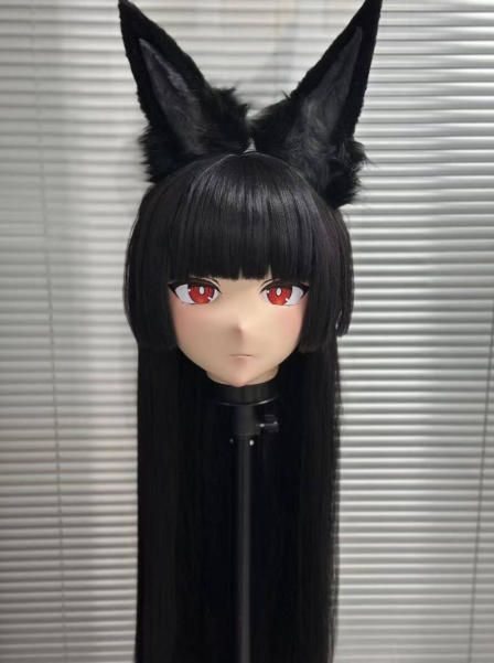 全頭マスク カツラ付き ロック付き NO.695 衣装付き フルマスク ドール ヘッドロリータ人形 コスプレ マスク 仮装 着ぐるみ 二次元