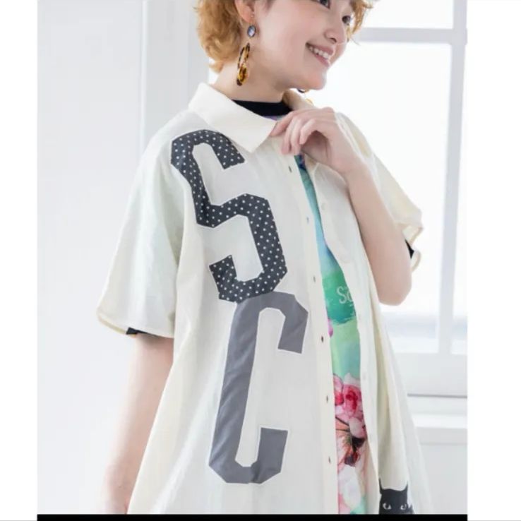 Scolar SCRロゴアップリケシャツワンピース