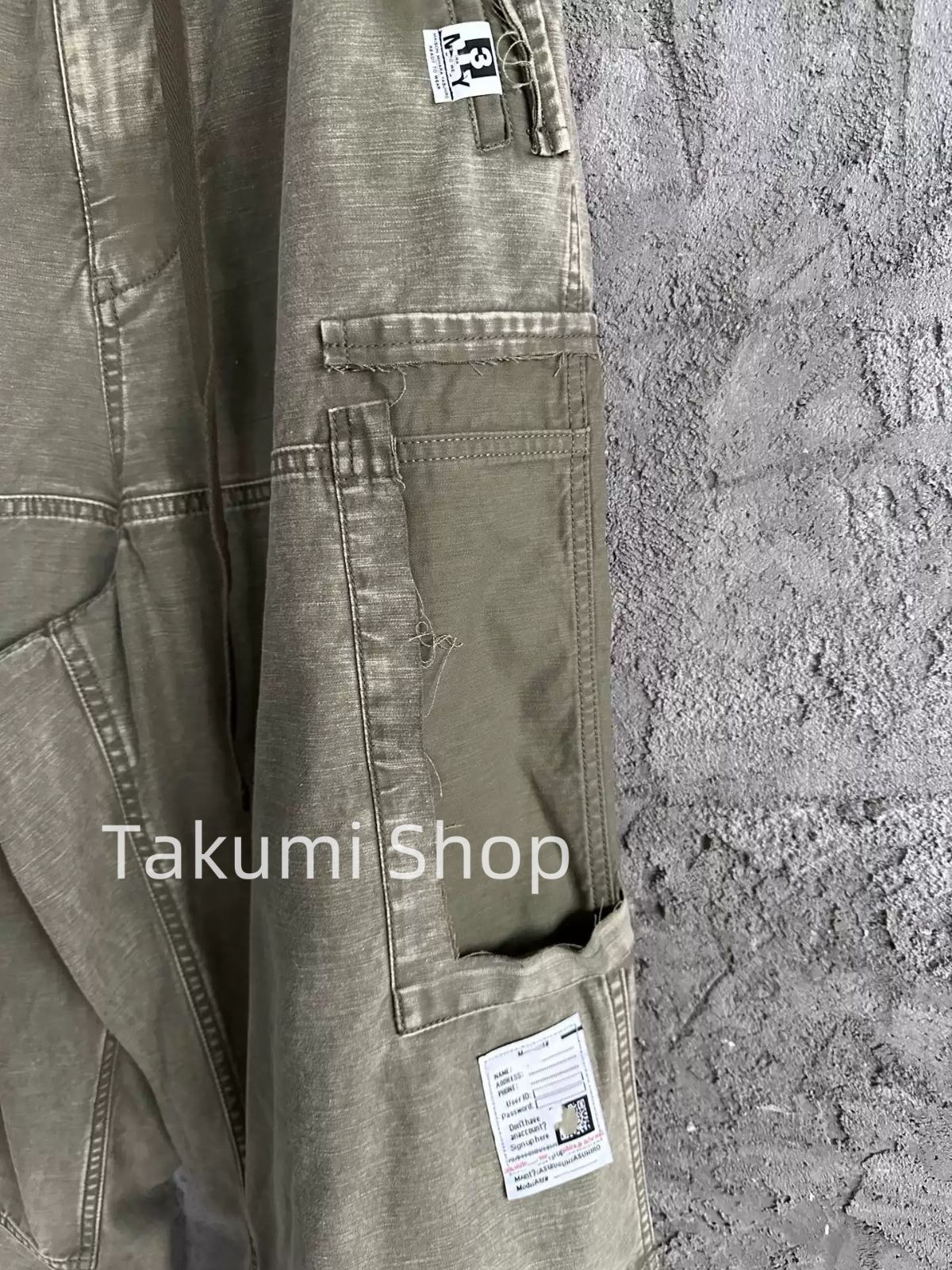 MAISON MIHARA YASUHIRO コットンサテン カーゴパンツ 
