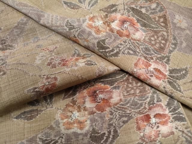 平和屋着物○訪問着 白山紬 枝花文 正絹 逸品 CAAU1840yc