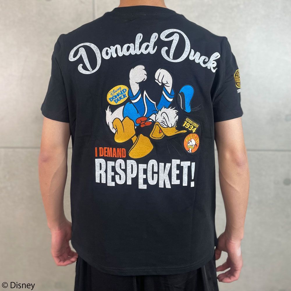 Donald Duck×Flagstaff Disneyコレクション ドナルドダック Donald Duck Tシャツ フラッグスタッフ 半袖Tシャツ 452512 黒