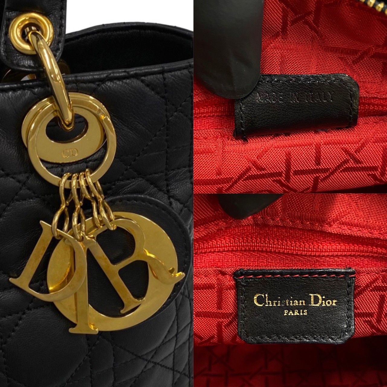 極 美品 Christian Dior ディオール レディディオール カナージュ