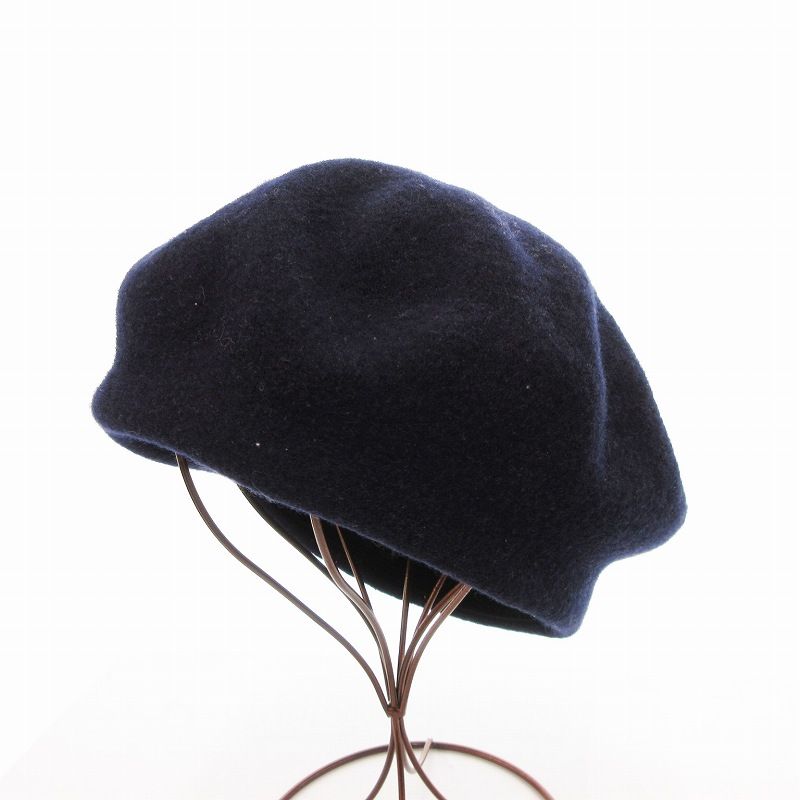 カシラ CA4LA ベレー帽 帽子 ウール メルトン 紺 ネイビー /JS