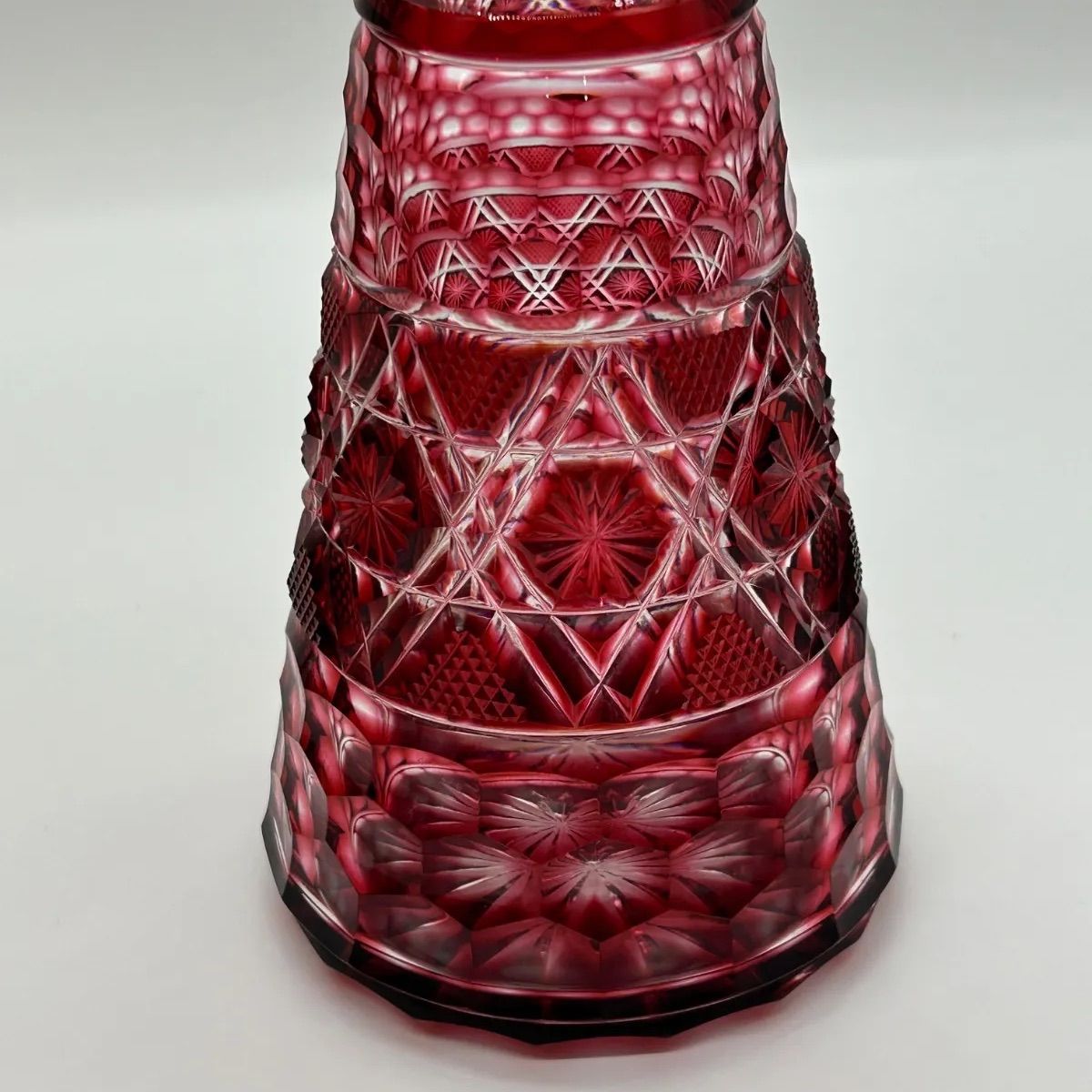 島津薩摩切子 色被せガラス 冷酒器揃 島津磯斉彬竈 デカンタ 冷酒グラス