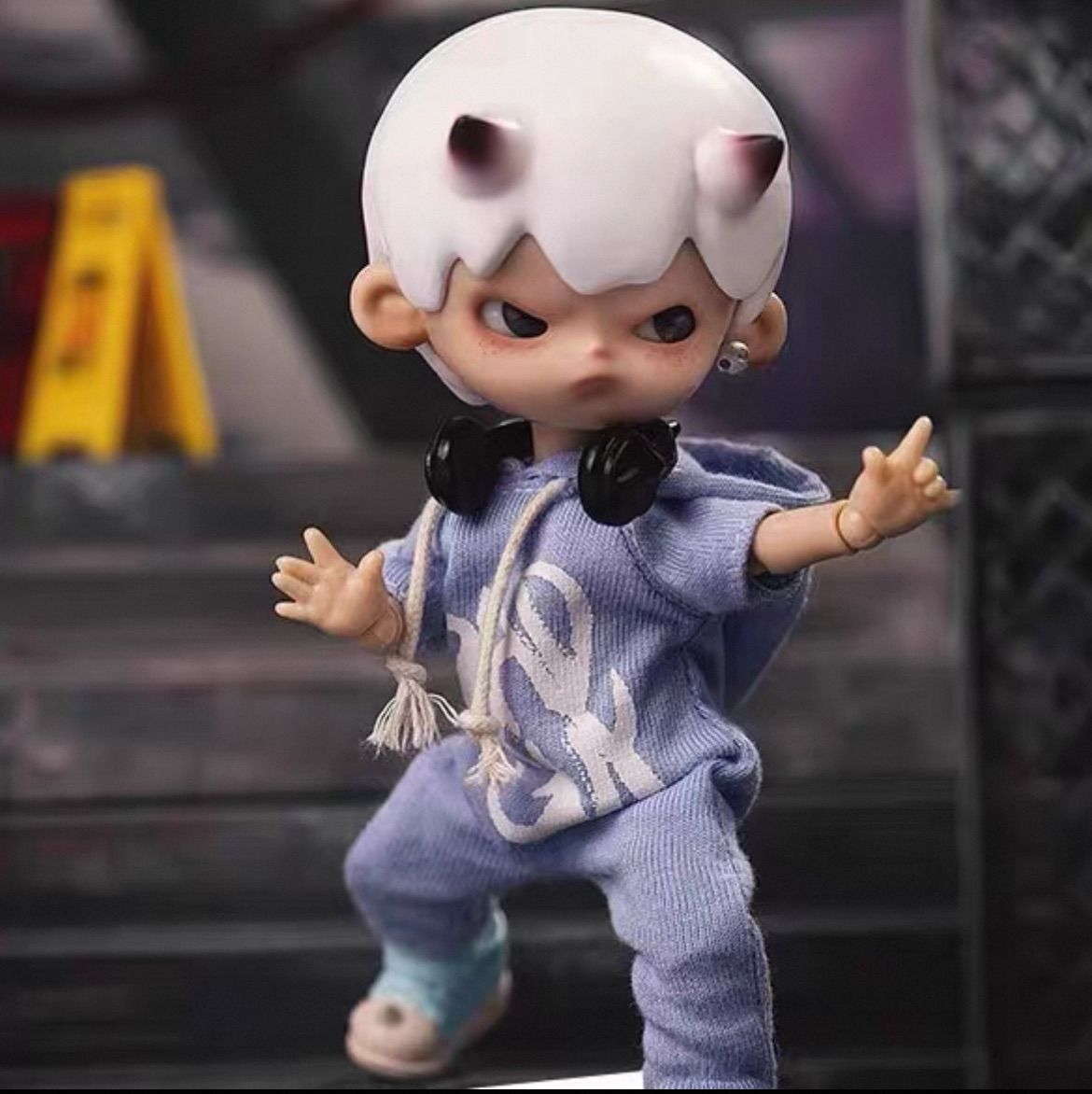 【開封済】PENNY'S BOX アンティーユ 阿豆街头系列 ストリートシリーズ 海外限定 人形 人偶 1/6 BJD Doll ドール 置物 ブラインドボックス【モデル：酷毙了阿豆 Size：高さ14cm】1点