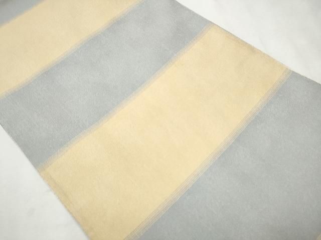 平和屋着物○六通柄袋帯 輪奈紬 よろけ縞 金糸 正絹 逸品 CAAX1387hy