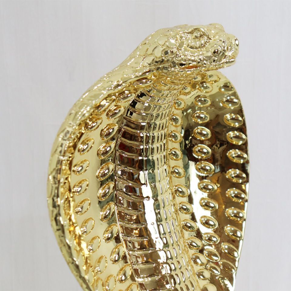 キングコブラ オブジェ 置物 ゴールド 毒蛇 ヴァイパー スネーク 蛇 キングコブラ オブジェ 置物 ゴールド オーナメント オブジェ