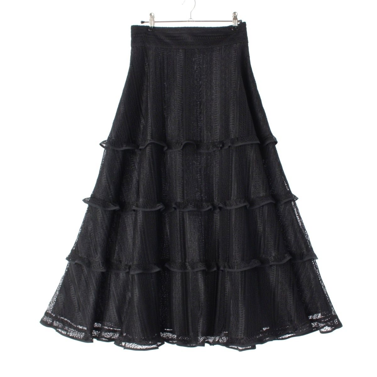 アディアム 22年 ハイビスカス レース ロング スカート 42794 ブラック 4
