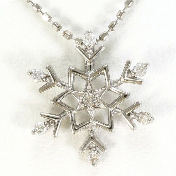K18WG ネックレス necklace ダイヤ 0.07 総重量約1.9g 約40cm