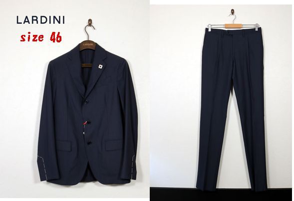 LARDINI ラルディーニ シングルスーツ ブートニエール付 ネイビー 46