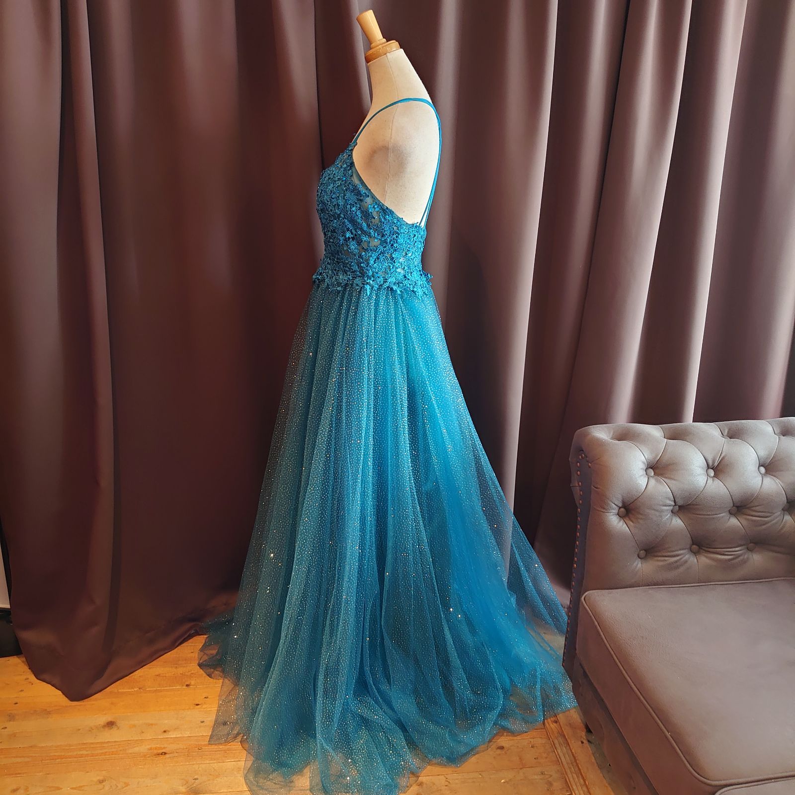 【すいれん】シルク ロングドレス ラメ ヴィンテージ 9号 長袖 すいれん様 専用】シルク ロングドレス ラメ ヴィンテージ 9号 長袖