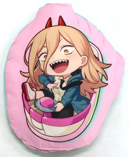 ダイカットクッション　チェンソーマン✕東京 ドームシティアトラクション　A賞 中古】クッション・抱き枕・本体 パワー ダイカットクッション