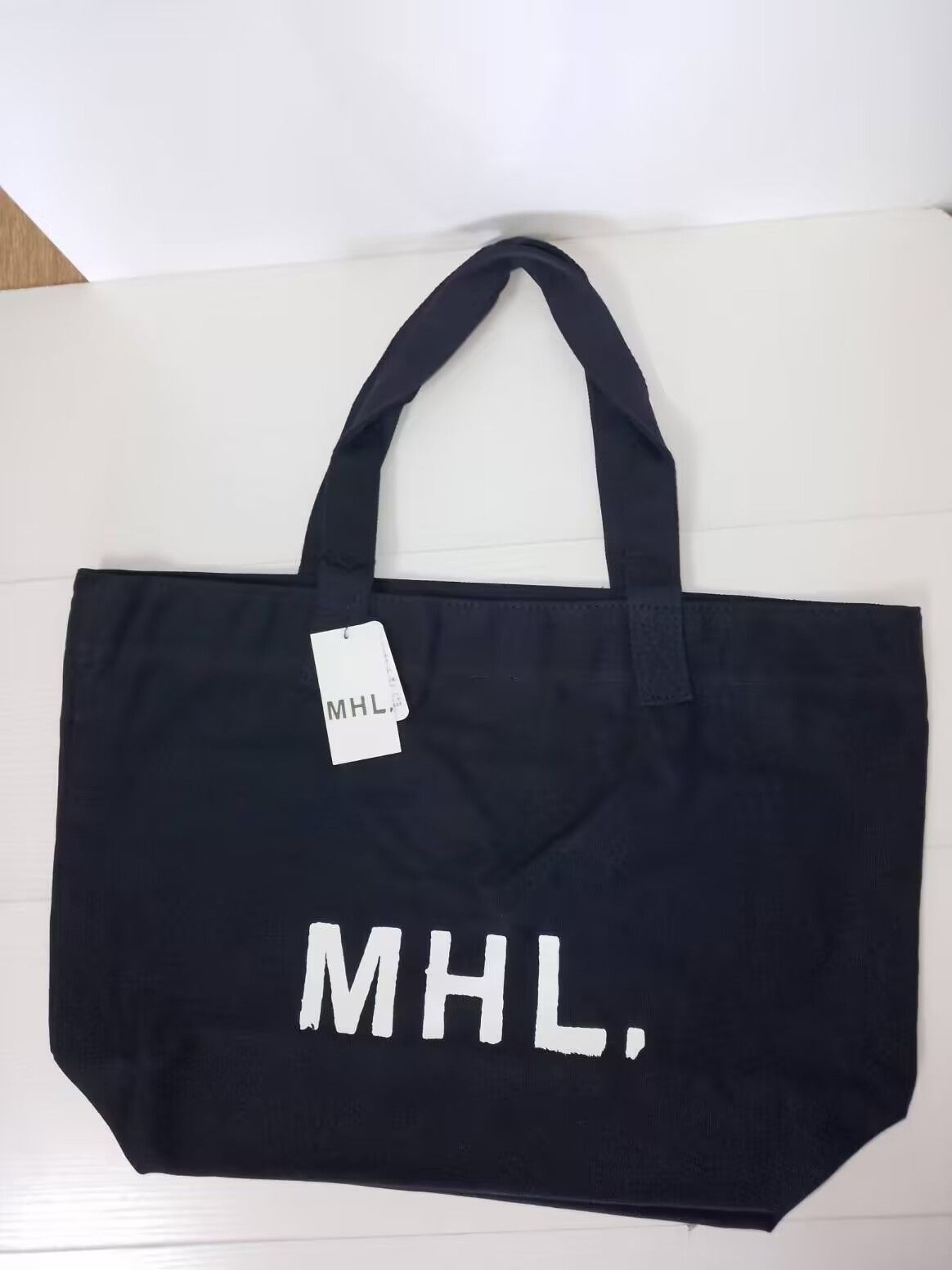 MHL.トートバッグ バッグ トートバッグ マーガレットハウエル キャンバス バッグ 2Way ハンド ショルダー プリントロゴ  ネイビー