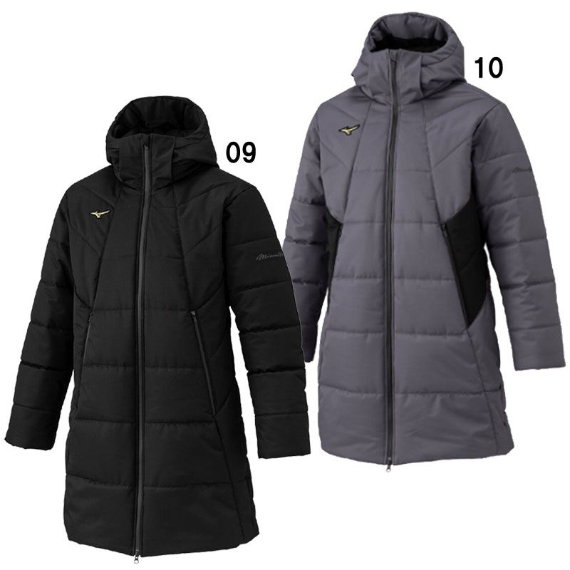 ミズノ MIZUNO テックフィルブレスサーモロングコート ロングコート 野球 コート 防寒 保温 発熱 25AW 12JECB7109 09 ブラック