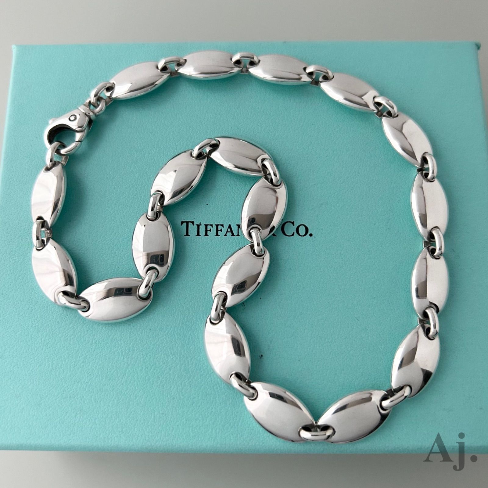 ティファニー 激レア ぺブル オーバル リンク ネックレス AG925 ヴィンテージ TIFFANY - メルカリ