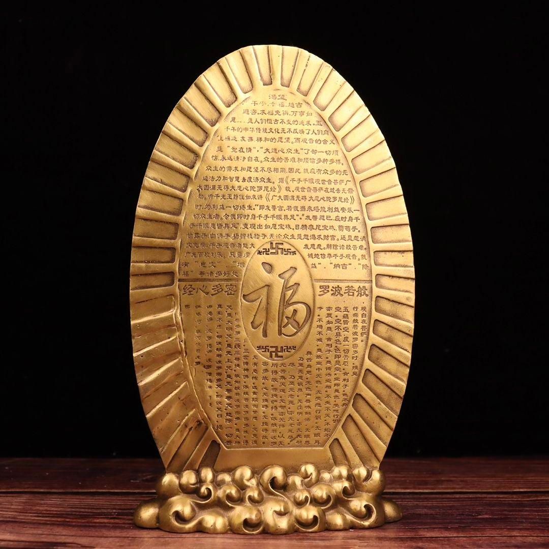 銅製 千手観世音菩薩 站像坐蓮観音仏像 装飾品 工芸品 美術