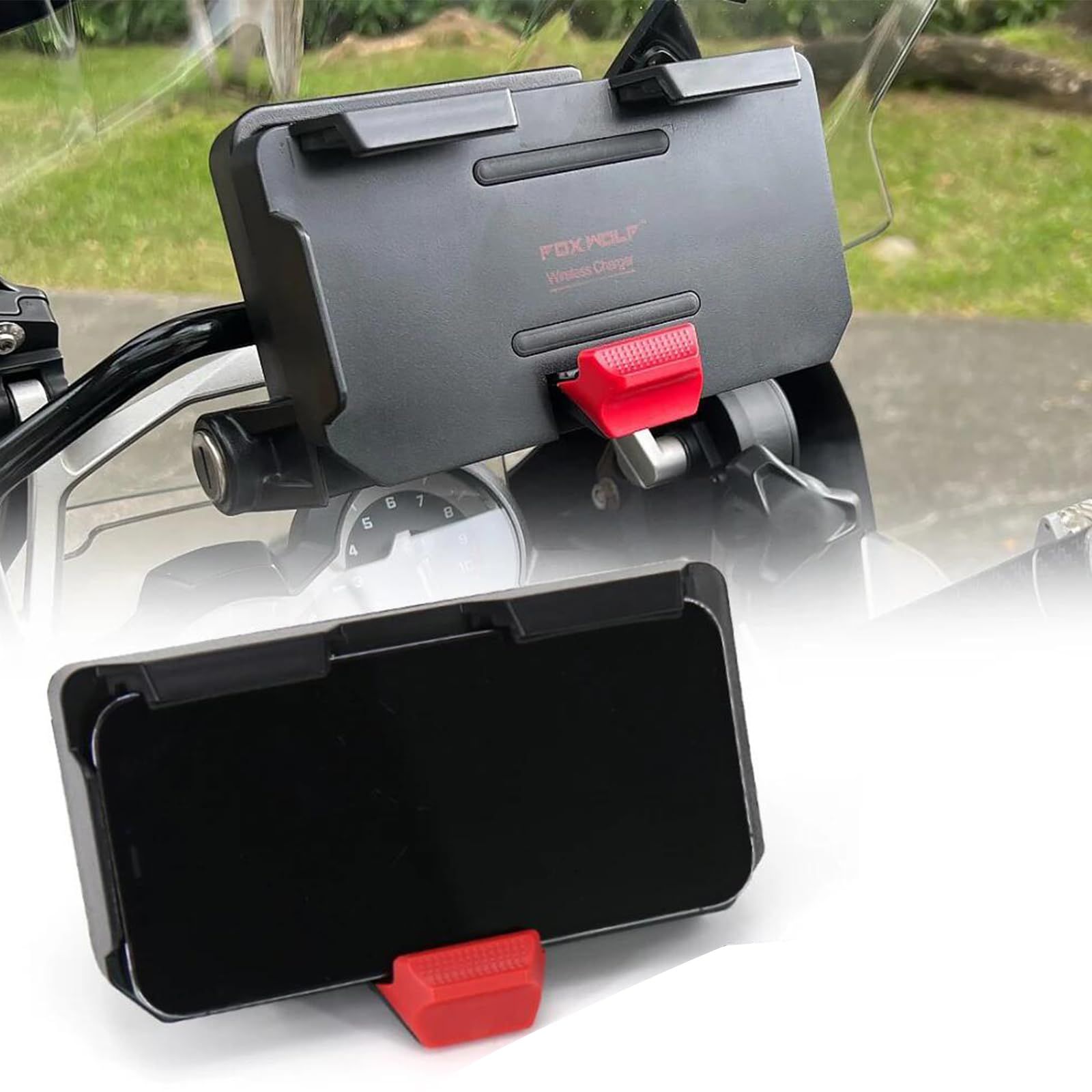 R1200GS ADV F800GS ADV F700GS R1250GS CRF1000L F850GS S1000XR F900Rの携帯電話モーターサイクルナビゲーションブラケットワイヤレス充電サポート