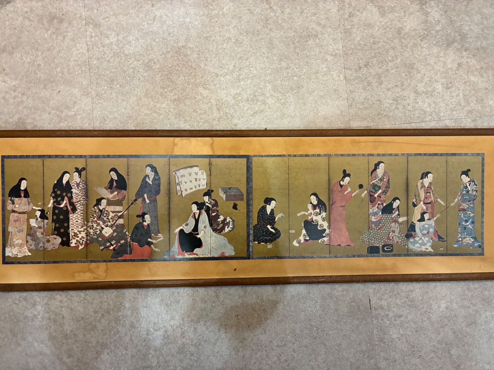 大和文華館 国宝 松浦図屏風 婦女遊楽図屏風 額装 額入り