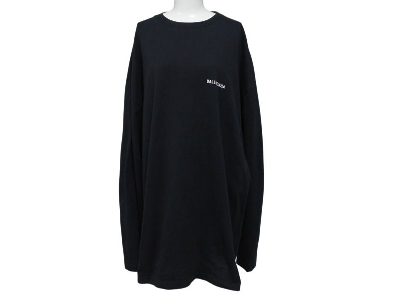バレンシアガ ロゴ刺〓 ブランドオフ BALENCIAGA コットン カットソー コットン 中古 レディース 極美品 BALENCIAGA バレンシアガ クルーネックカットソー ロゴ
