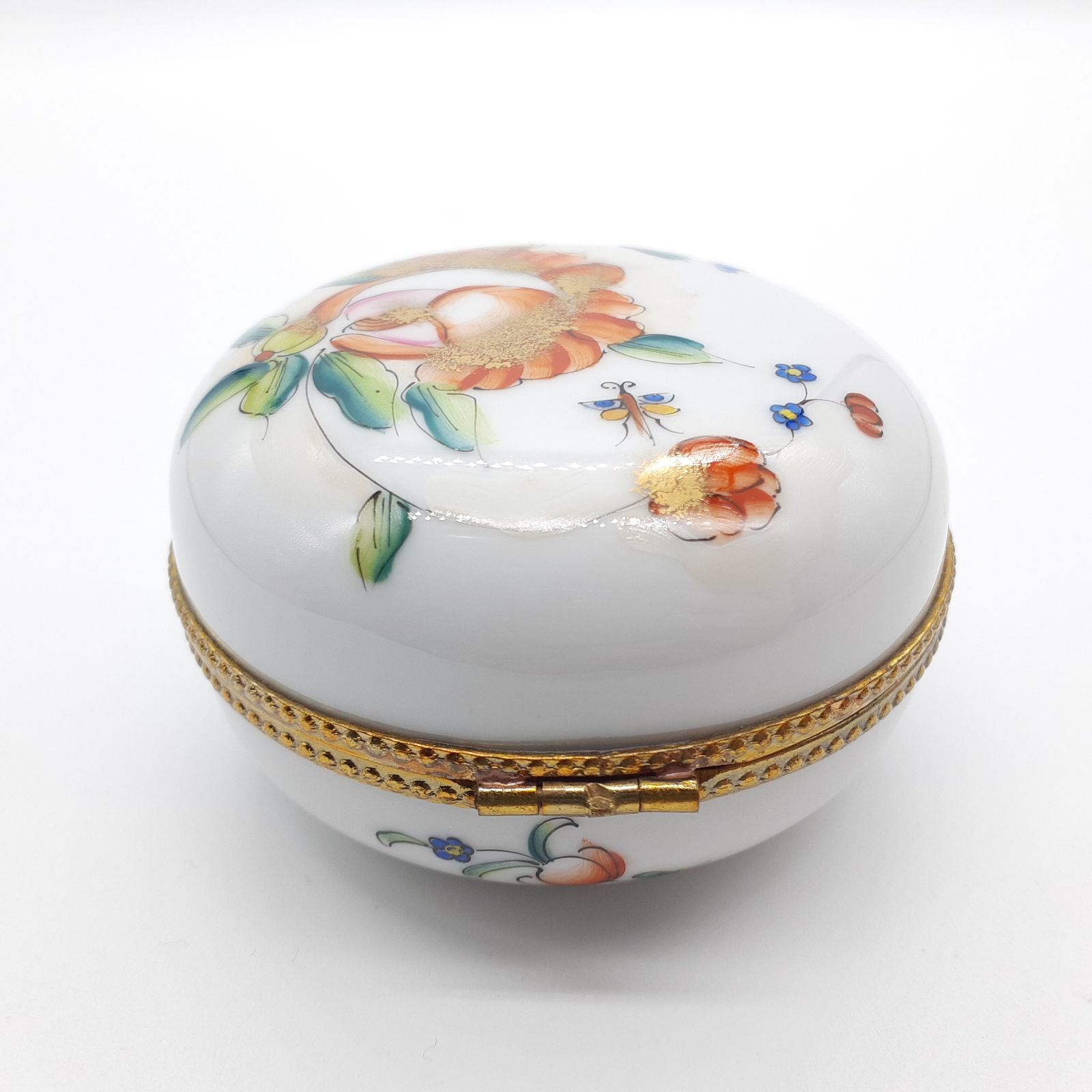 リモージュボックス　陶器製　花柄　小物入れ リモージュ トリンケットボックス 小物入れ 花模様 陶器