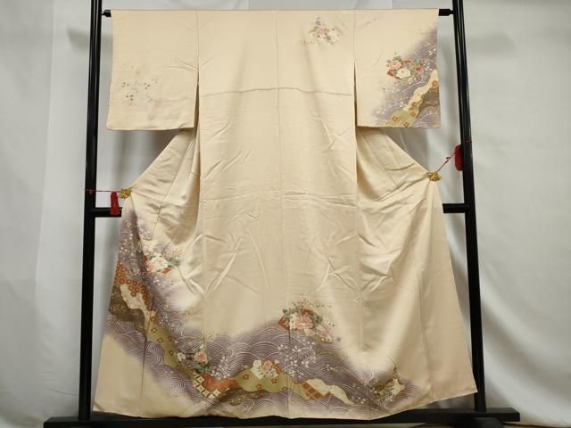 平和屋着物○訪問着 貝桶花文 暈し染め 金彩 正絹 逸品 AABC9283ph