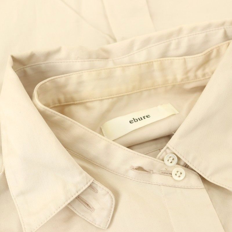 未使用エブールebure 長袖シャツ ベージュ 38 チェック 未使用エブールebure 長袖シャツ ベージュ 38 チェック