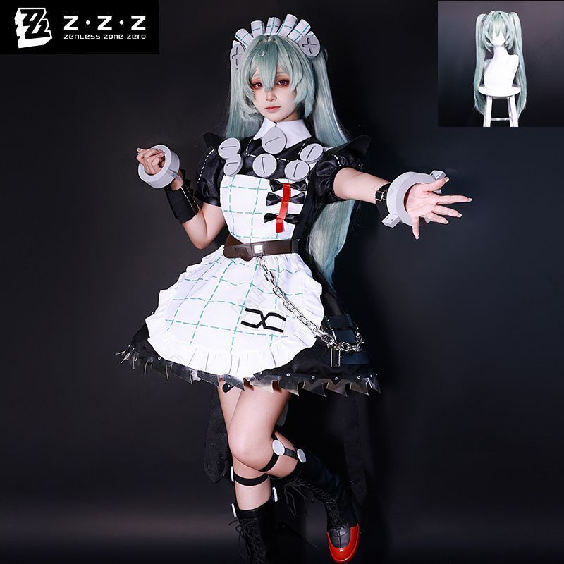 ゼンレスゾーンゼロ ZZZ ゼンゼロ カリン コスプレ 衣装 ウィッグ Lサイズ ゼンレスゾーンゼロ カリン ZZZ コスプレ 衣装 ウィッグ メイド服