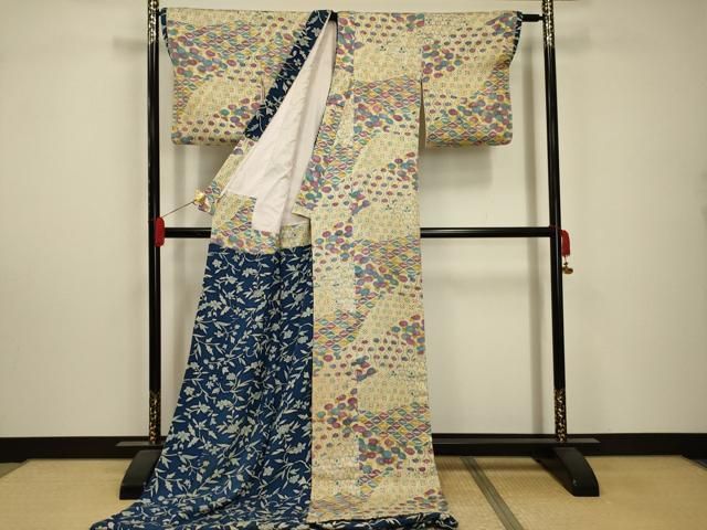 平和屋本店 アンティーク 大正ロマン お引きずり お引き摺り 小紋 和装 結婚式 舞妓 芸妓 芸者 衣装 花蝶文 AABB0678ou