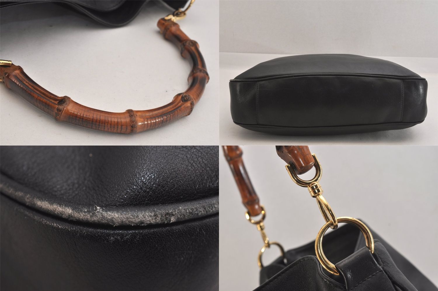 【良品】グッチ バンブー ショルダーバッグ ボンサック ナイロン×レザー GUCCI グッチ バンブー ヴィンテージ 2Way ショルダー