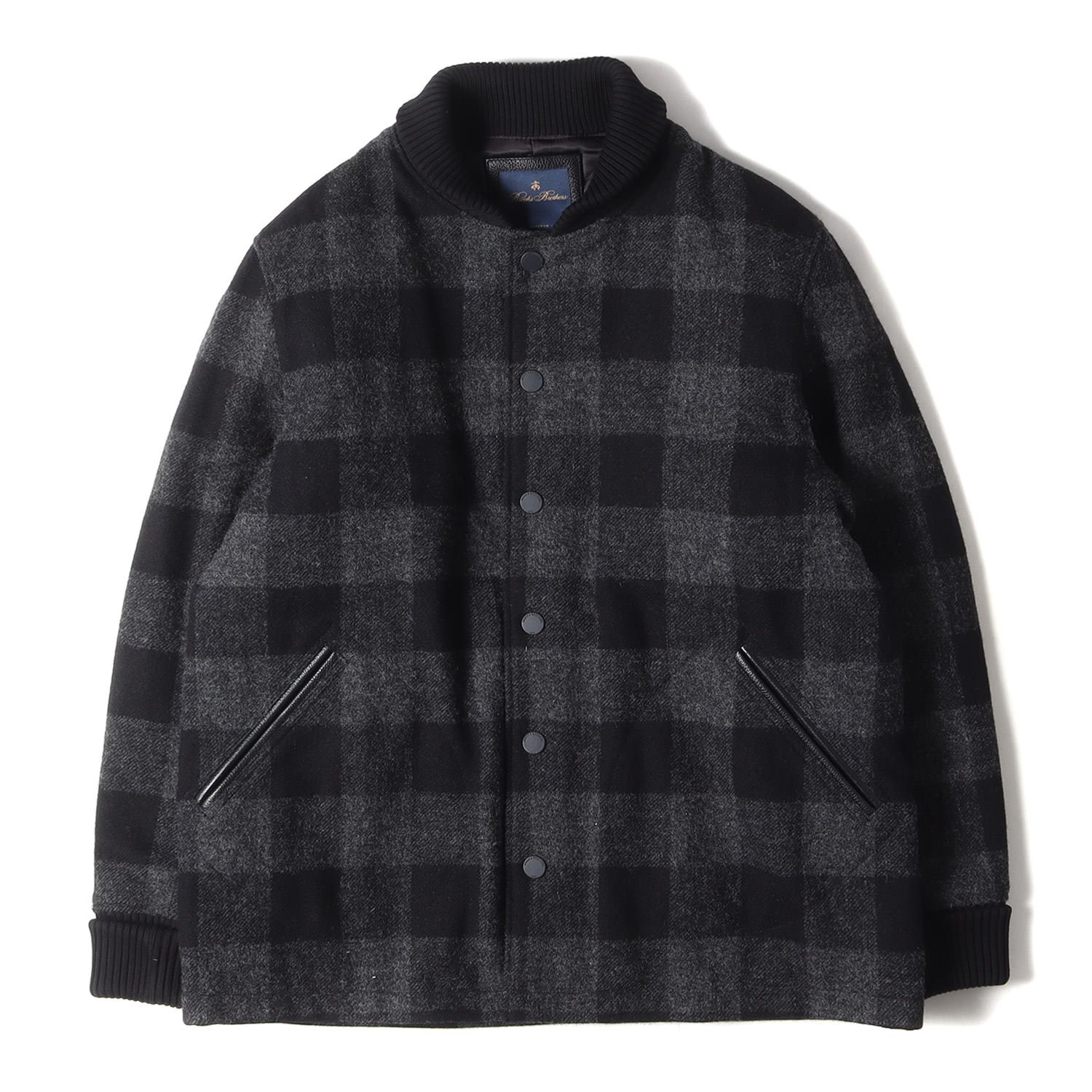 Ron Herman ロンハーマン ジャケット サイズ:S 21AW BROOKS BROTHERS 別注 MOON社 ウール ブロックチェック  バーシティ ジャケット Block Check Varsity Jacket アウター ブルゾン パテッド