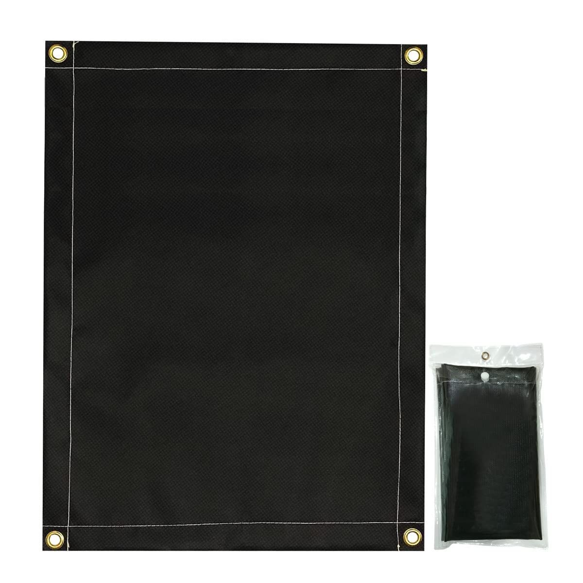 Size 200cm×200cm_Color ブラック hiino kano 焚き火シート 大きめ 防火シート チクチクしない スパッタシート 第二世代 撥水機能付き 収納袋付き ガラス繊維 瞬間耐火温度1500度 繰り返し利用 芝生保護 耐熱 防災 キャンプ