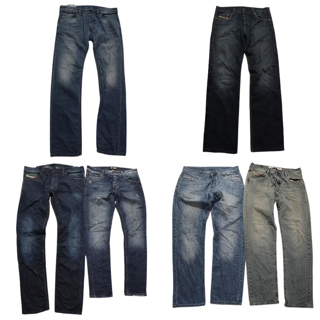 古着卸 まとめ売りディーゼル デニム パンツ 6枚セット メンズ 34 |36 |38 コインポケット ヒゲ フェード 古着 NC1343
