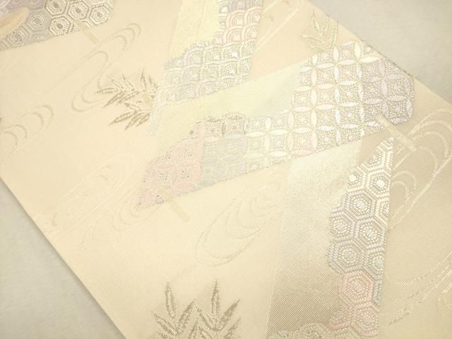 平和屋着物＊夏物 六通柄袋帯 唐織 流水七宝草花文 金銀糸 正絹