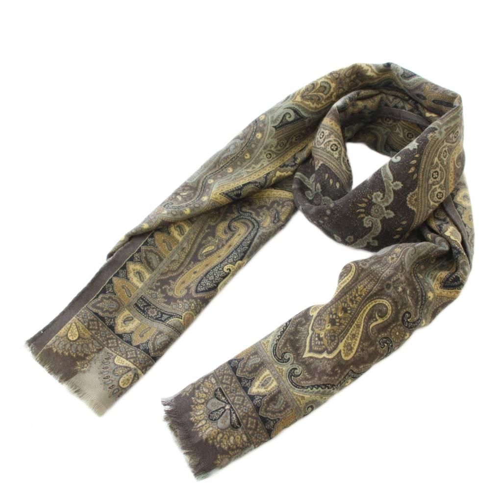 エトロストール エトロ ETRO ストール ペイズリー柄 総柄 ロゴ ウール シルク混