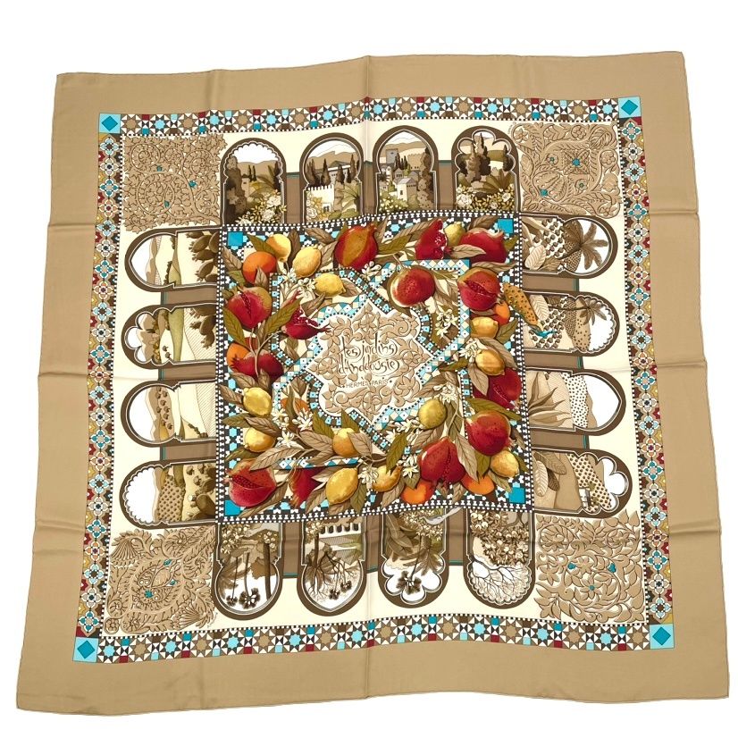 エルメス　HERMES　スカーフ　カレ90　アンダルシアの庭園 極美品 HERMES エルメス カレ90 Les Jardins d' Andalousie