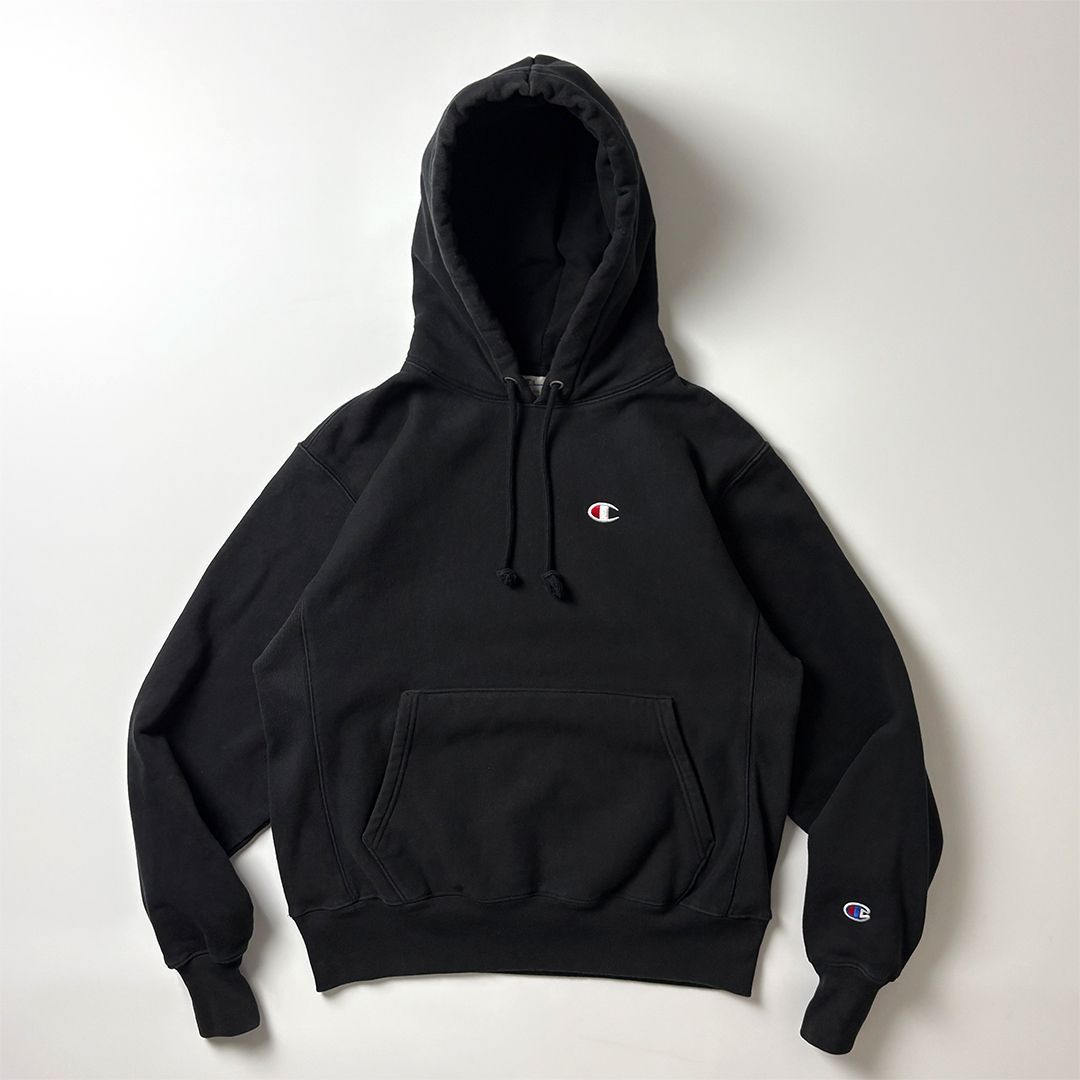 Champion チャンピオン リバースウィーブ パーカー M ブラック 黒 刺繍
