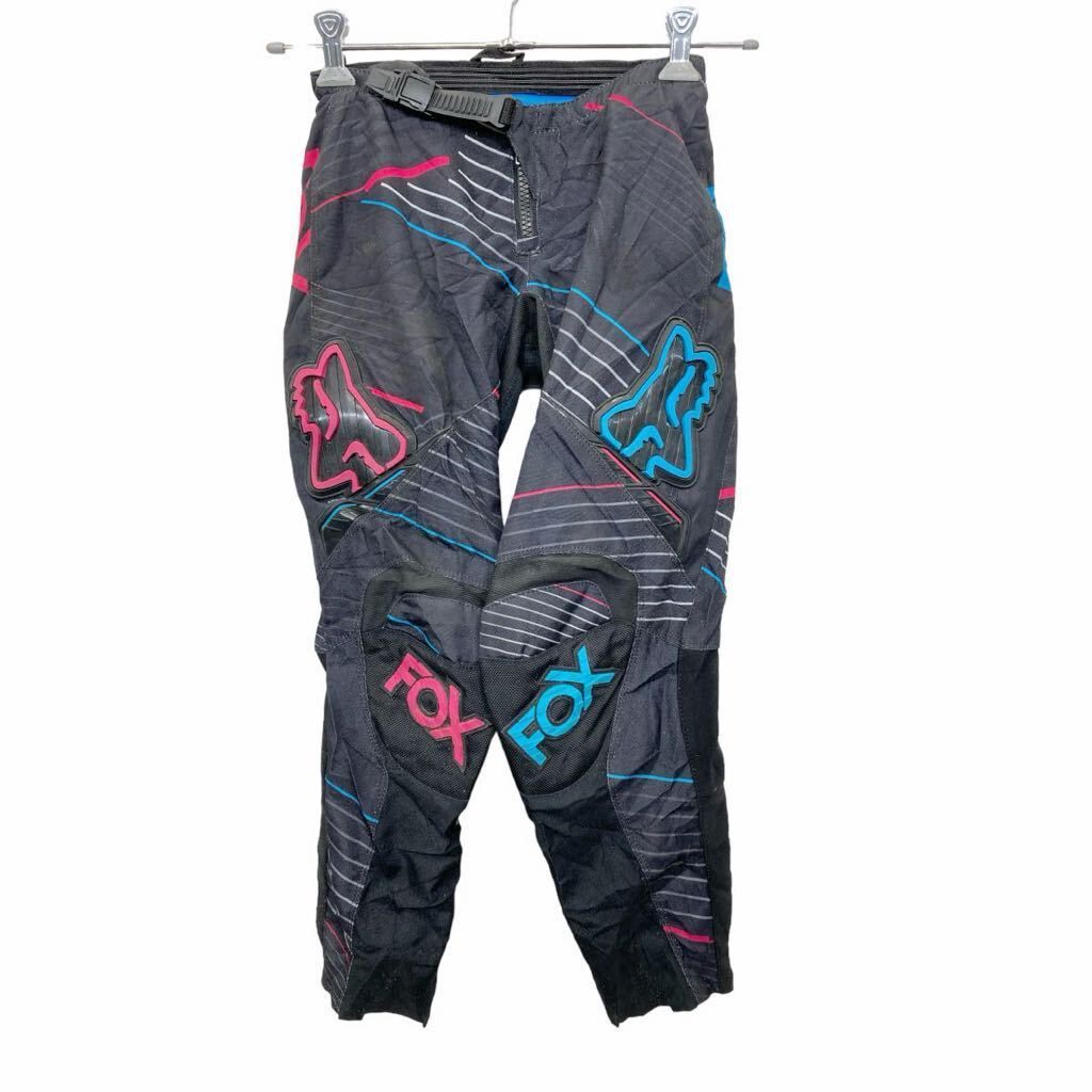 FOX モトクロスパンツ W26 フォックス レーシングパンツ ジュニアサイズ ブラック ピンク ポリエステル 古着卸 アメリカ仕入 2406-487