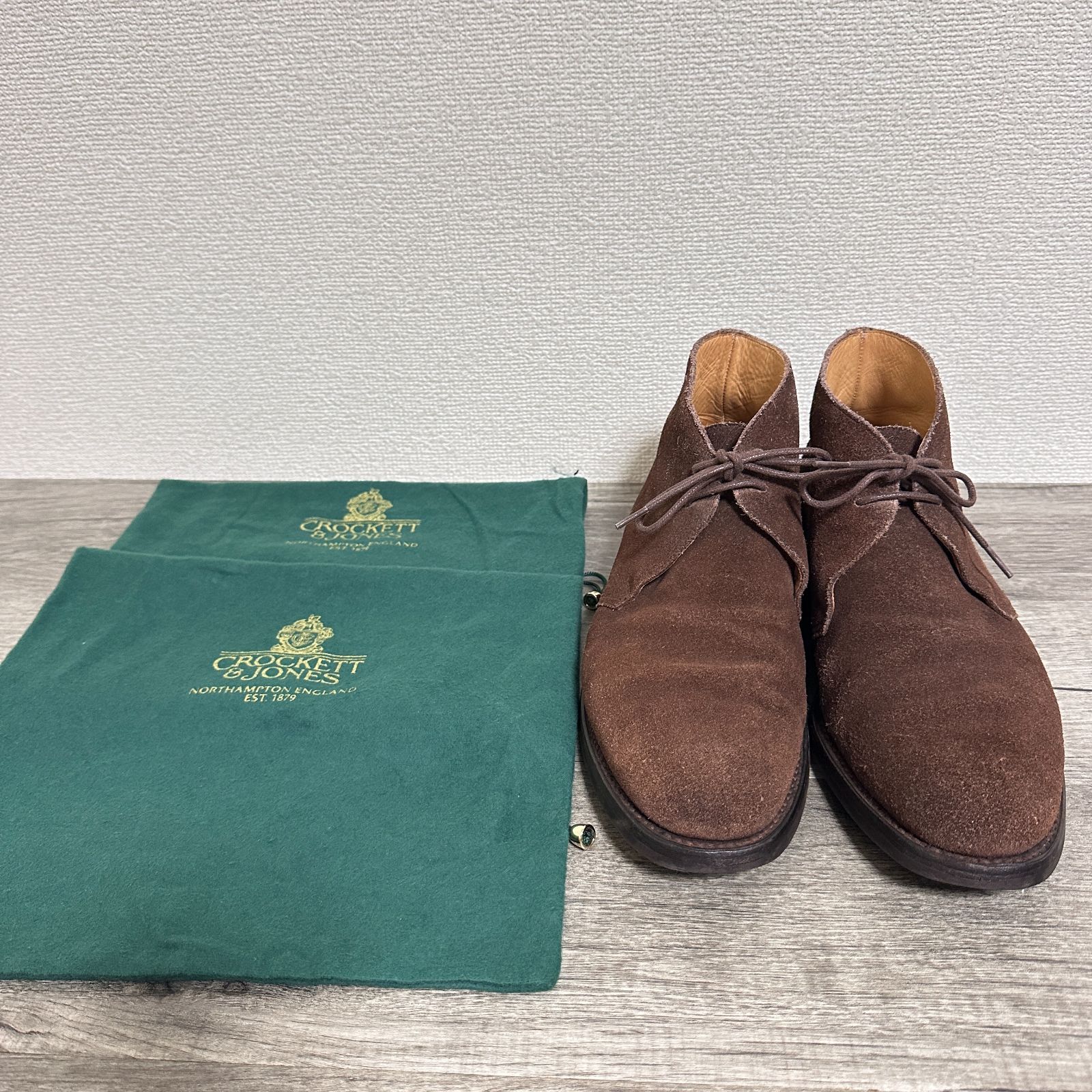 CROCKETT-JONES CHERTSEY チャートシー スエードチャッカブーツ 8h 26.5cm ブラウン