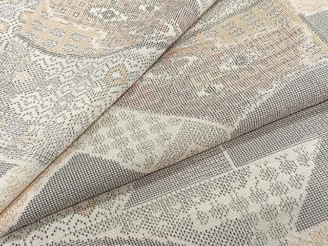 平和屋着物▽本塩沢 単衣 蚊絣 ますいわ屋扱い ロング丈