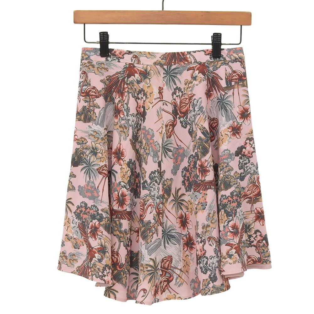 MIUMIU ミュウミュウ 総柄 フラミンゴ ショートフ スカート レディース ピンク 36 正規 MG807 1MQ9 36