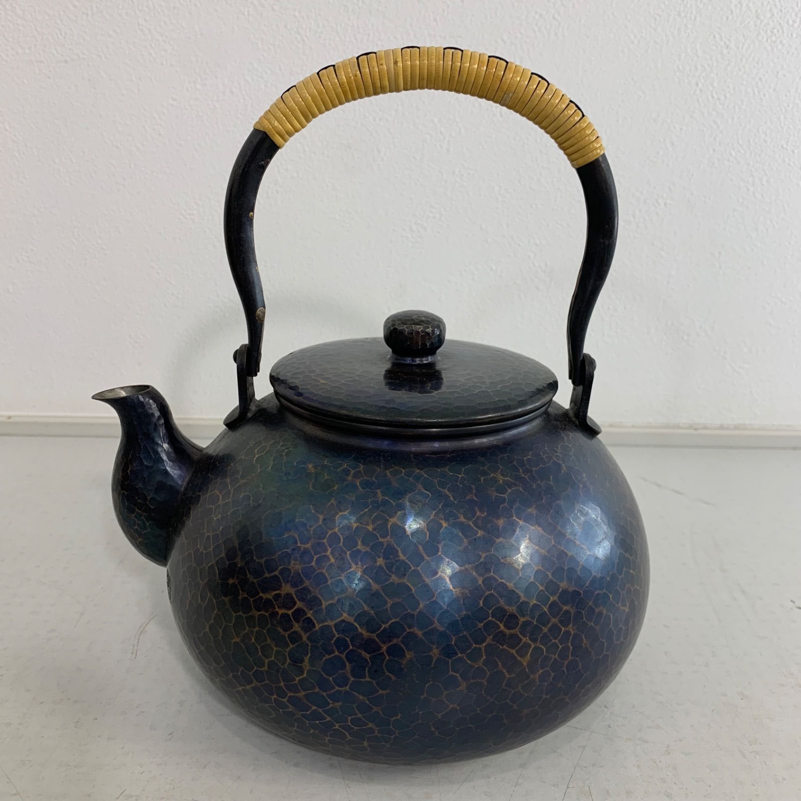 紫銅茶器揃 玉子形鎚肌