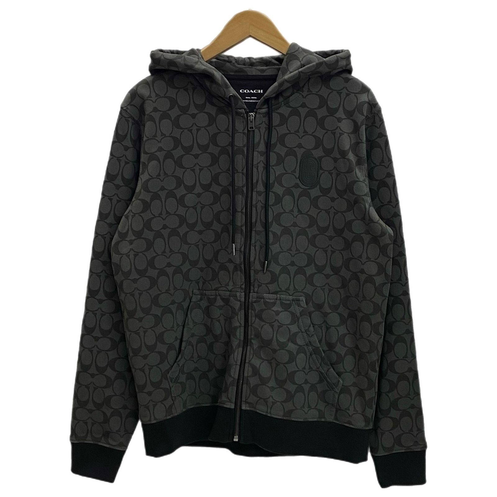 極美品】COACH ラムレザー ジップアップパーカー L ブラック