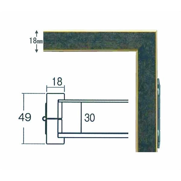 受注生産 木製額 前面が開く ハンガー付き 6506 ユニフォーム額 892×732mm ブラック
