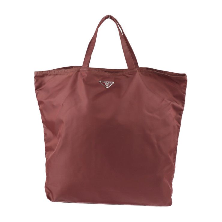 PRADA トートバッグナイロン三角ロゴプレートボルドー