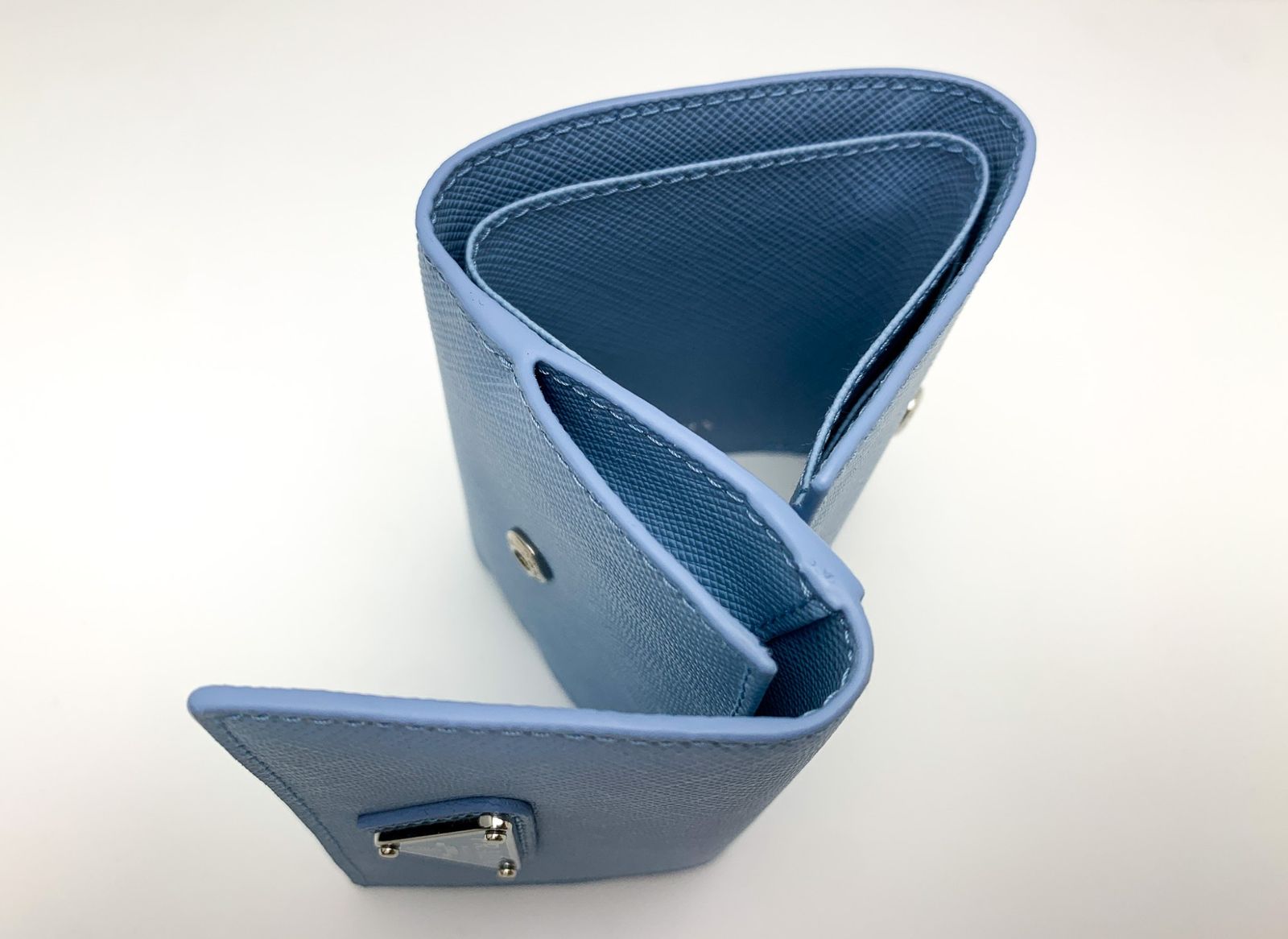 PRADA 三つ折り財布 ライトブルー 【公式通販】