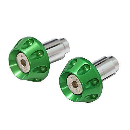グリーン モトベース（MOTO BASE）ハンドルパーツ 汎用アルミバーエンド MBBED-03（グリーン/内径：φ14～19mm用）